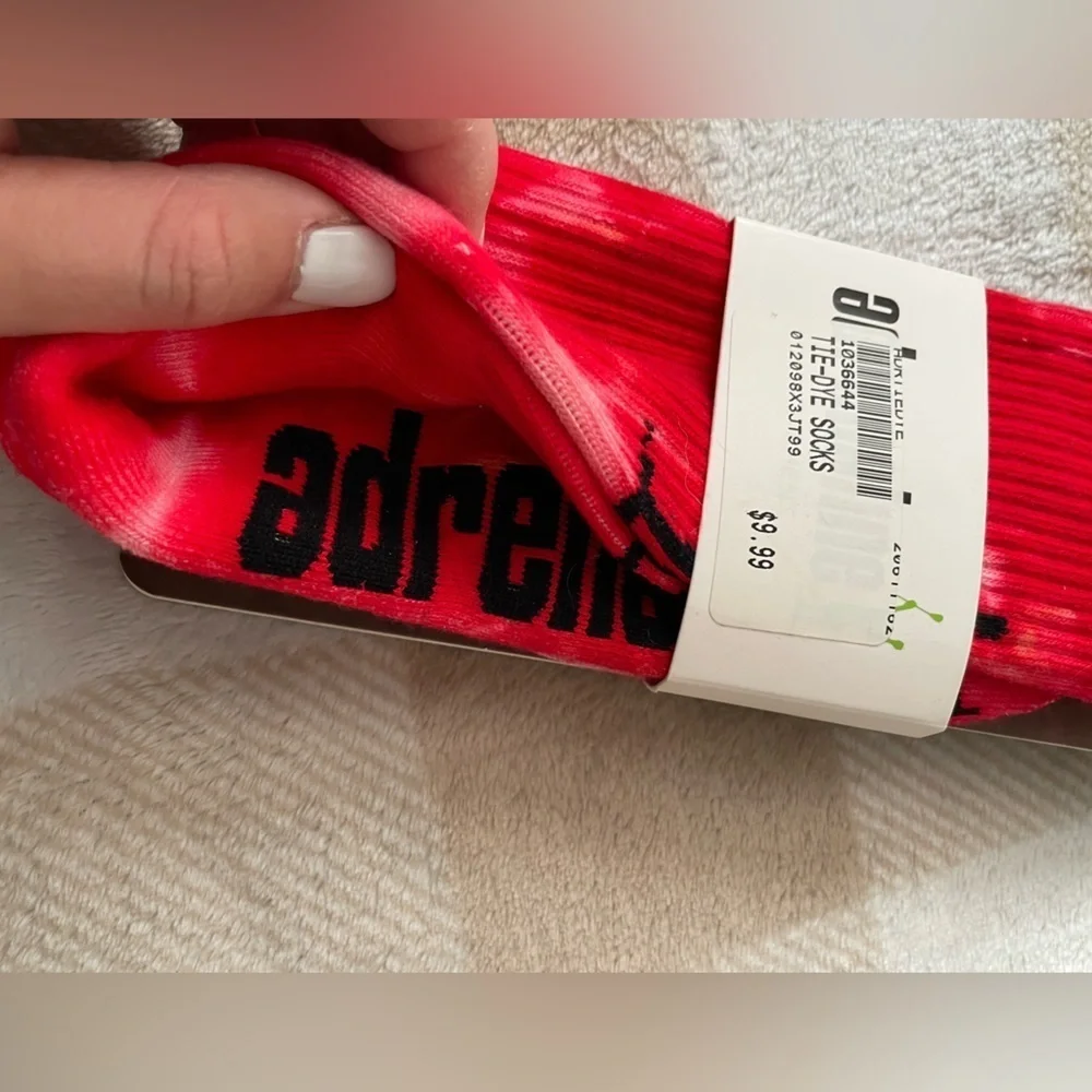 Adrenaline Movement NWT Red Tie-Dye Socks One Size